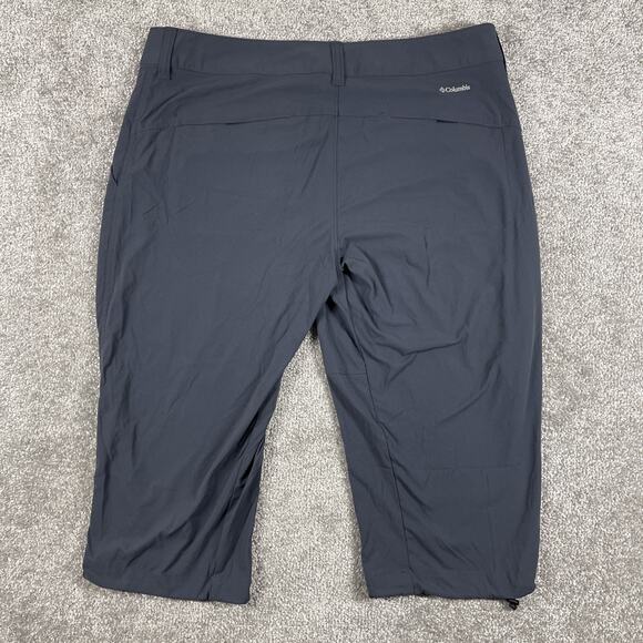Columbia Shorts Womens 14 Nylon Hiking Ripstop Stretch Outdoors Capris Blue Gray - Picture 8 of 13